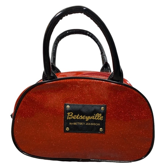 Betsey Johnson Handbags - BETSEYVILLE by Betsey Johnson Red Glitter Handbag/Toiletry Bag